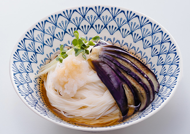 揚げなすのぶっかけそうめん