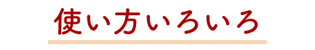 使い方いろいろ