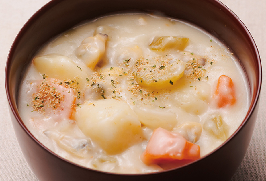豆乳仕立てのクラムチャウダー