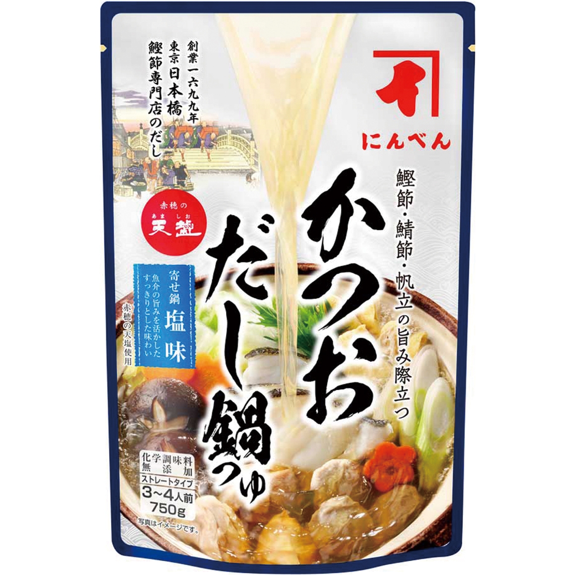 かつおだし鍋つゆ 寄せ鍋塩味 750g