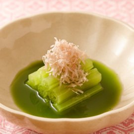ふきと抹茶のお浸し（白だし使用）の写真