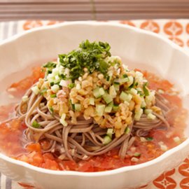 香り納豆のぶっかけそば（白だし使用）の写真