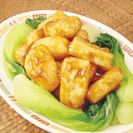 揚げ豆腐のオイスター煮（つゆの素使用）の写真