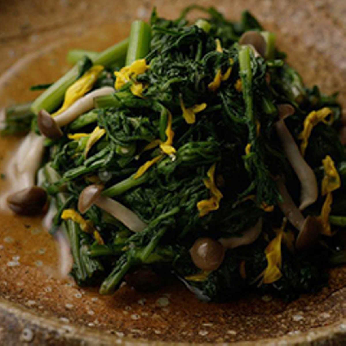 春菊と本しめじのお浸し レシピ 株式会社にんべん