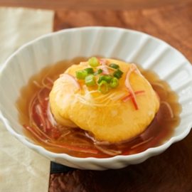 レンチンふわふわあんかけオムレツ（濃い味だし使用）の写真