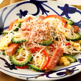 そうめんチャンプルー（白だし使用）の写真