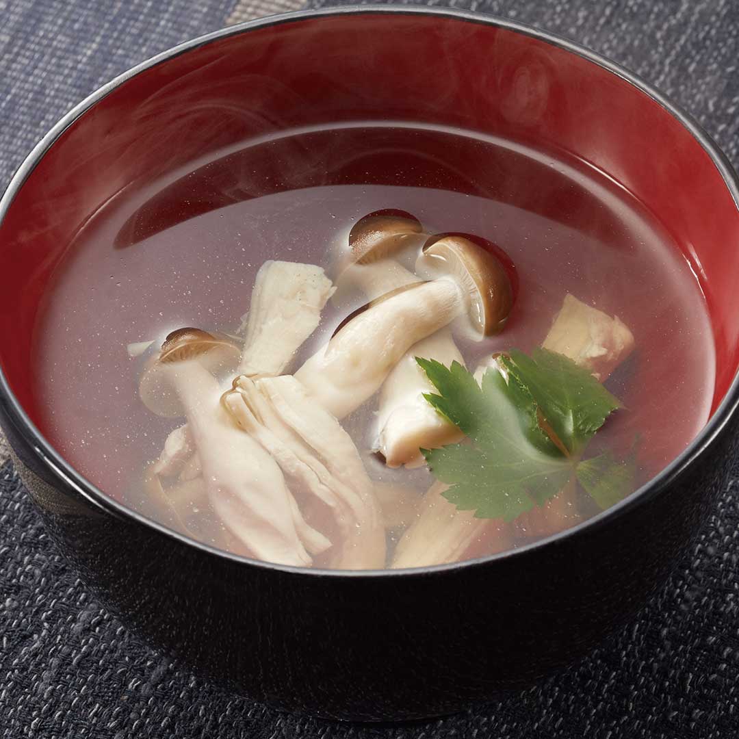 鶏肉としめじのお吸い物｜レシピ｜株式会社にんべん