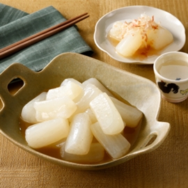 レンチン大根のだし蒸し（濃い味だし使用）の写真