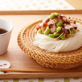 たこと生姜のおかか素麺（つゆの素使用）の写真
