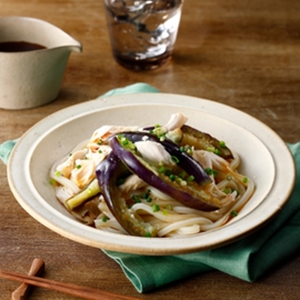 なすとささみのぶっかけうどん の写真