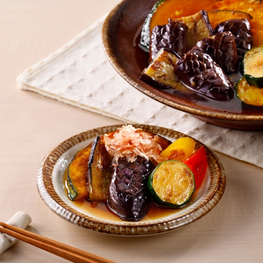 夏野菜の焼きびたし（つゆの素使用）の写真