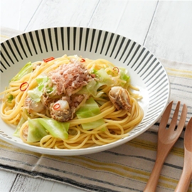 帆立のだしうまパスタの写真