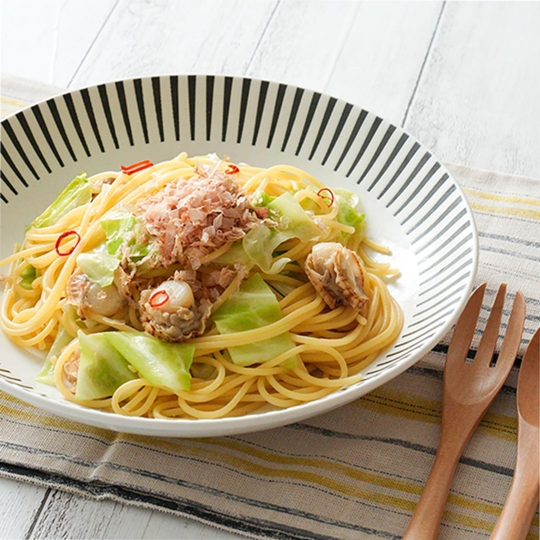 帆立のだしうまパスタの写真